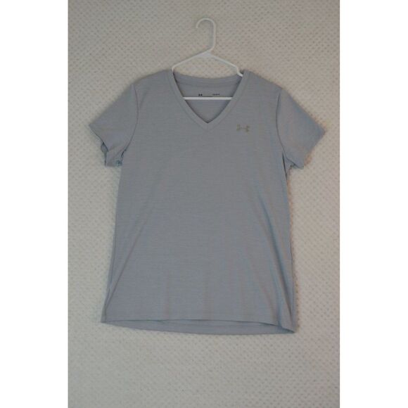 Under Armour Heatgear Women's Large Gray Loose Short Sleeve T-Shirt - Picture 1 of 11